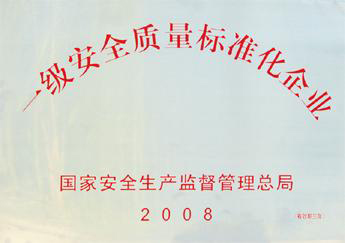 2008年我公司獲“一級質(zhì)量標準化企業(yè)”稱(chēng)號